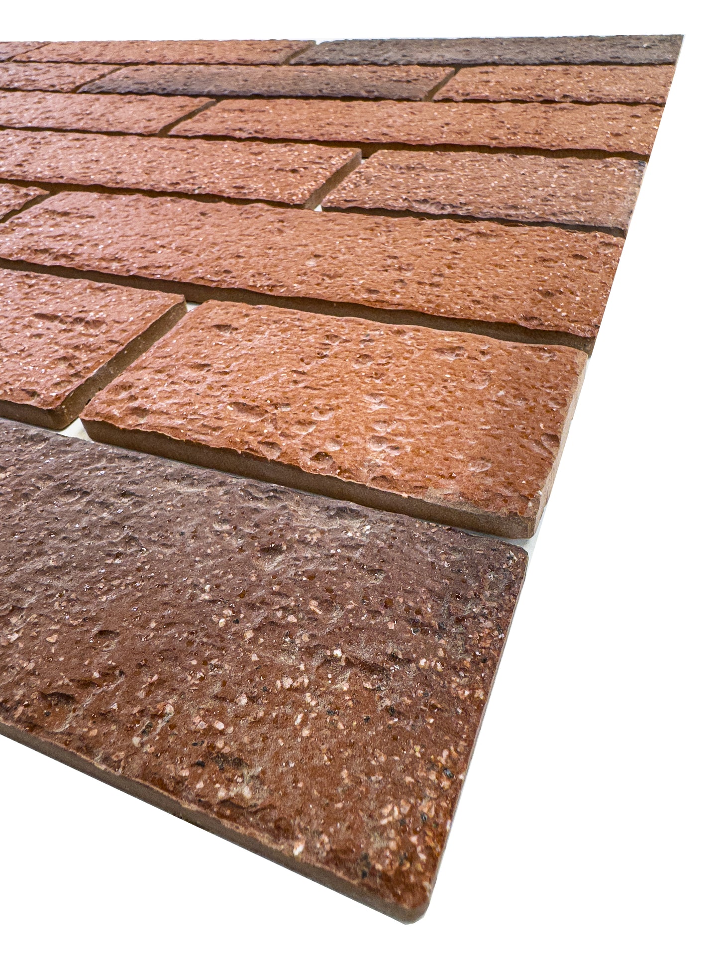 Florence Grace Barn Red & Cinnamon Brown & Black Mixed Ceramic Artificial Tile