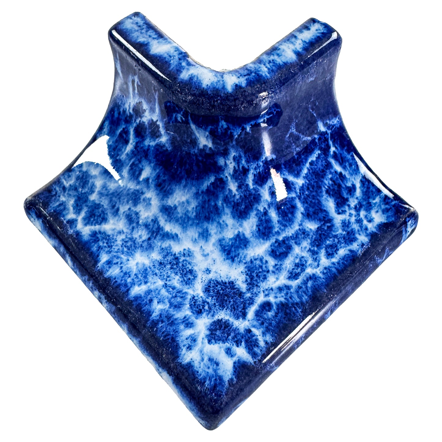 Luminous Corners Series  Blue Big Three-Way External Corner Crystalline Glazed Porcelain