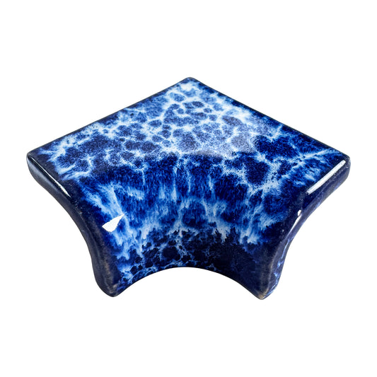Luminous Corners Series  Blue Big Three-Way Internal Corner Crystalline Glazed Porcelain