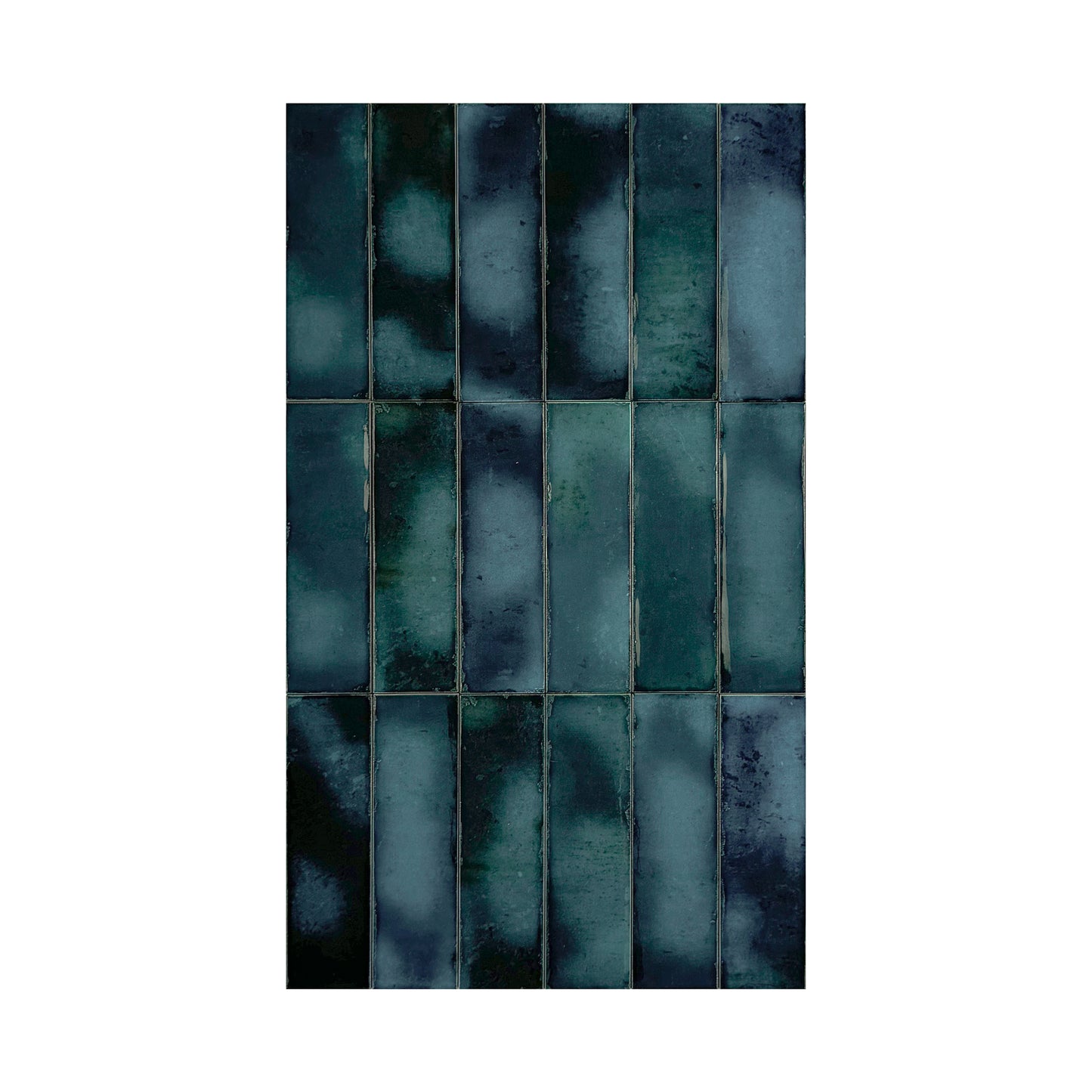 Blue Glossy Glazed Ceramic Artisanal Tile