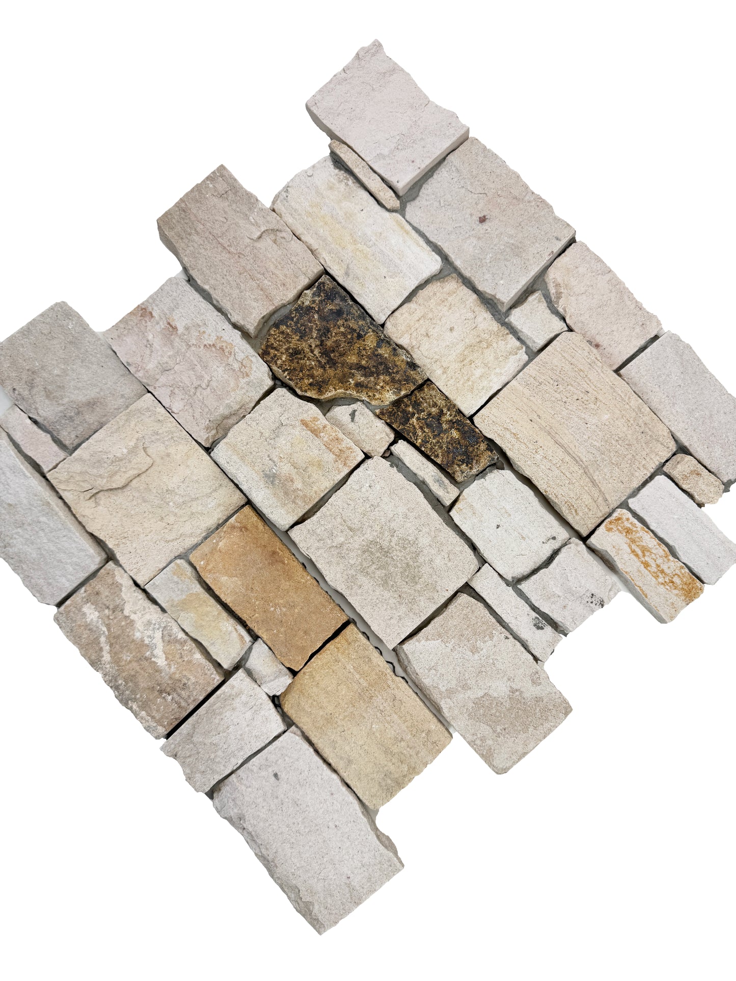 Timeless Nature Series White & Light Beige & Light Grey Mixed Cement Bonding Sandstone Wall Cladding