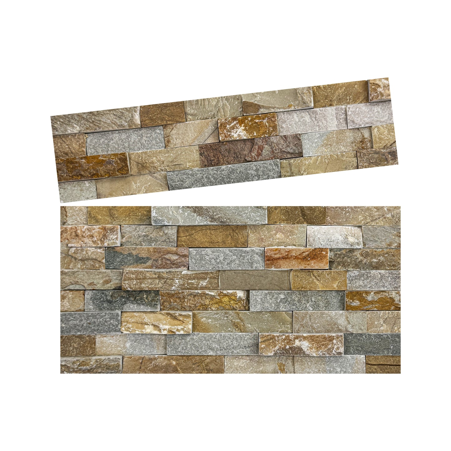 Celestial Terra White & Light Fawn & Tan Beige & French Beige Mixed Split Slate Wall Cladding