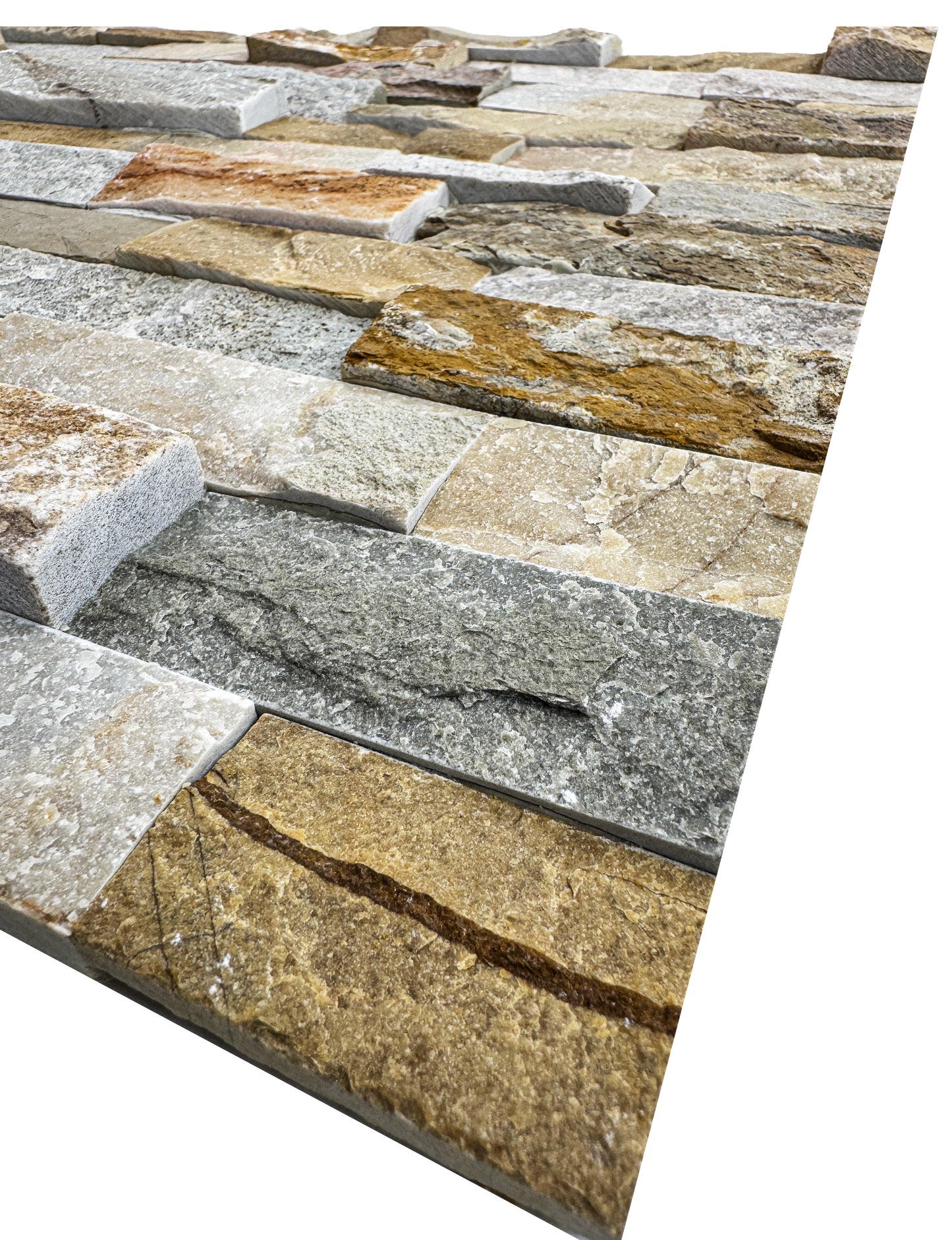 Celestial Terra White & Light Fawn & Tan Beige & French Beige Mixed Split Slate Wall Cladding