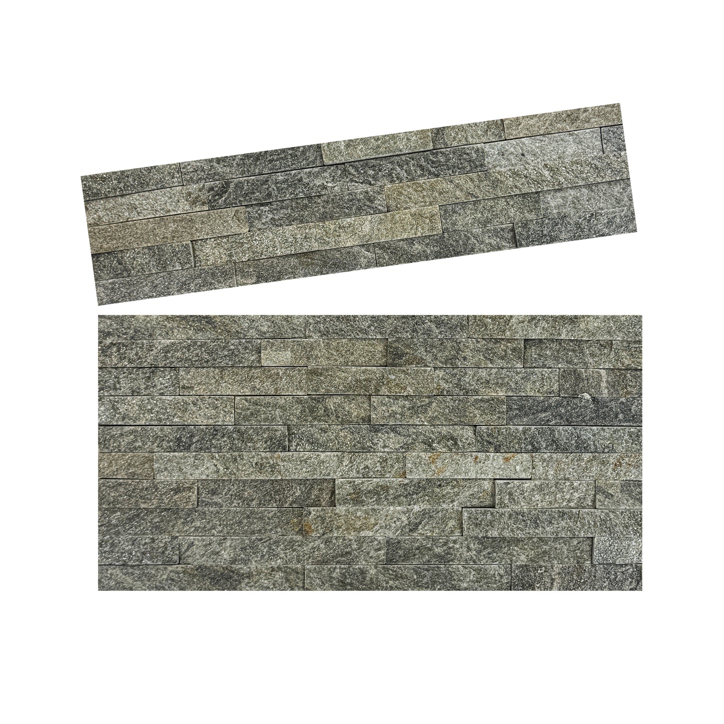 Starlit Quartz  Pink & Laurel Green Split Quartz Wall Cladding