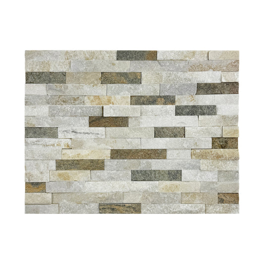 Starlit Quartz  White 70% & Rust Green 30% Mixed Split Quartz Wall Cladding