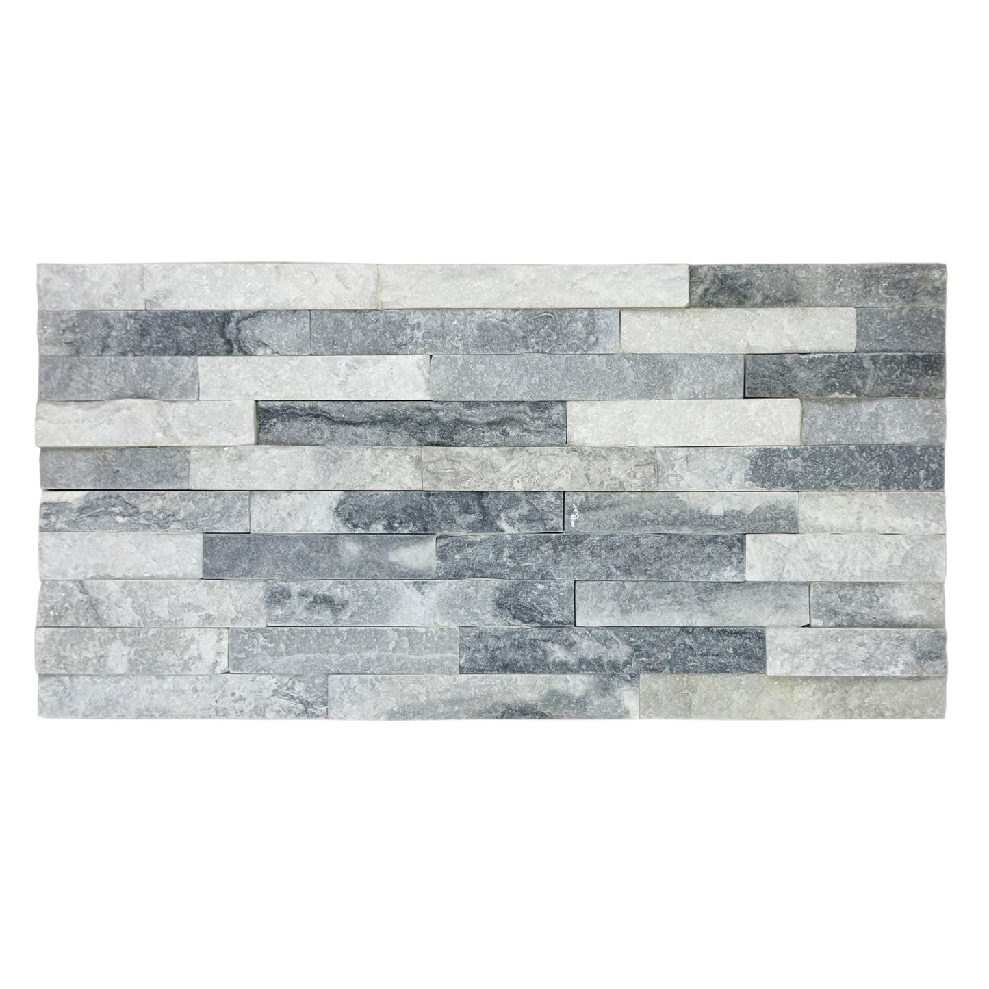 Starlit Quartz White & Pewter Grey Split Marble Wall Cladding