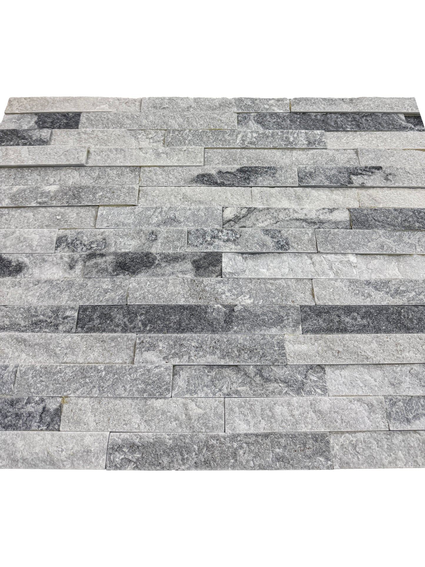 Starlit Quartz White & Pewter Grey Split Marble Wall Cladding