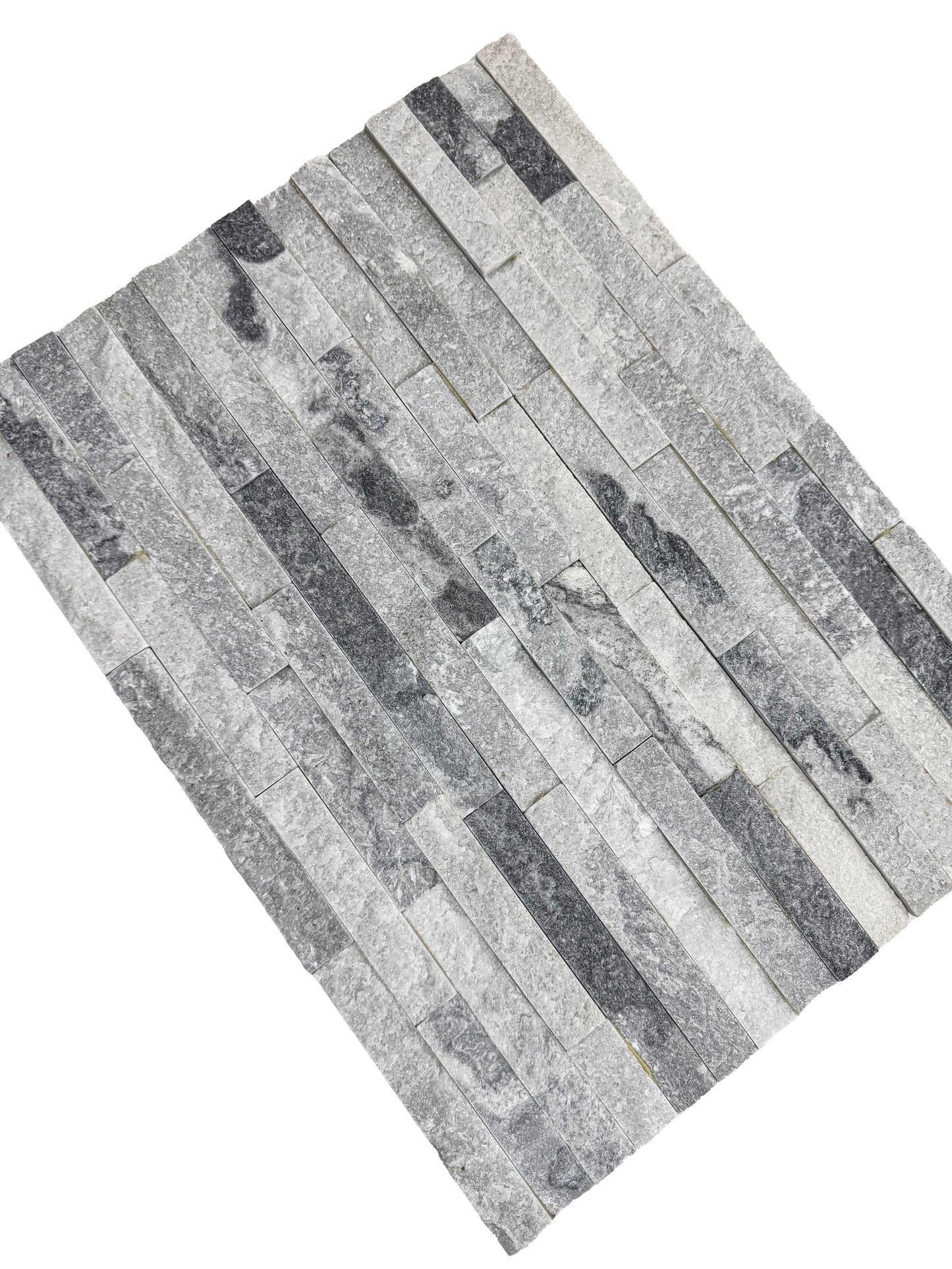 Starlit Quartz White & Pewter Grey Split Marble Wall Cladding