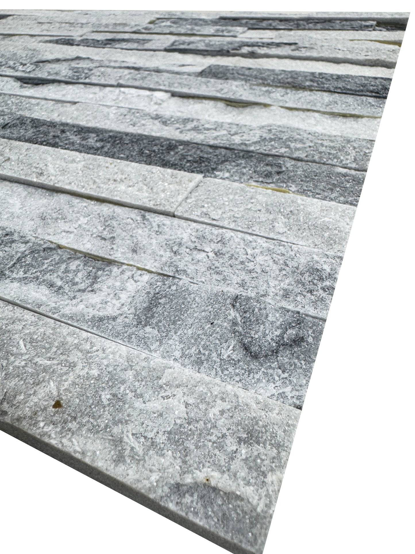 Starlit Quartz White & Pewter Grey Split Marble Wall Cladding