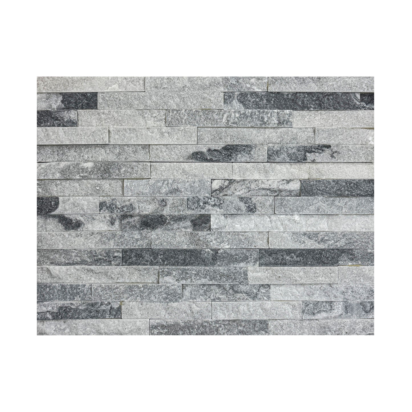 Starlit Quartz White & Pewter Grey Split Marble Wall Cladding