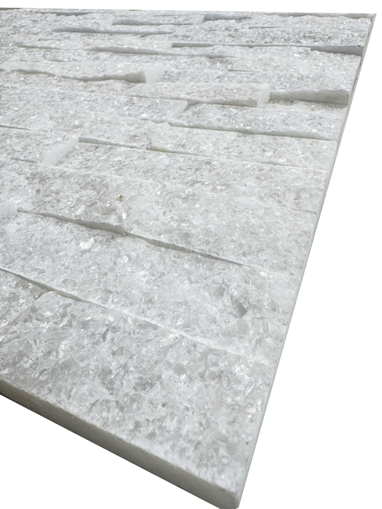 Starlit Quartz Crystal White Split Marble Wall Cladding