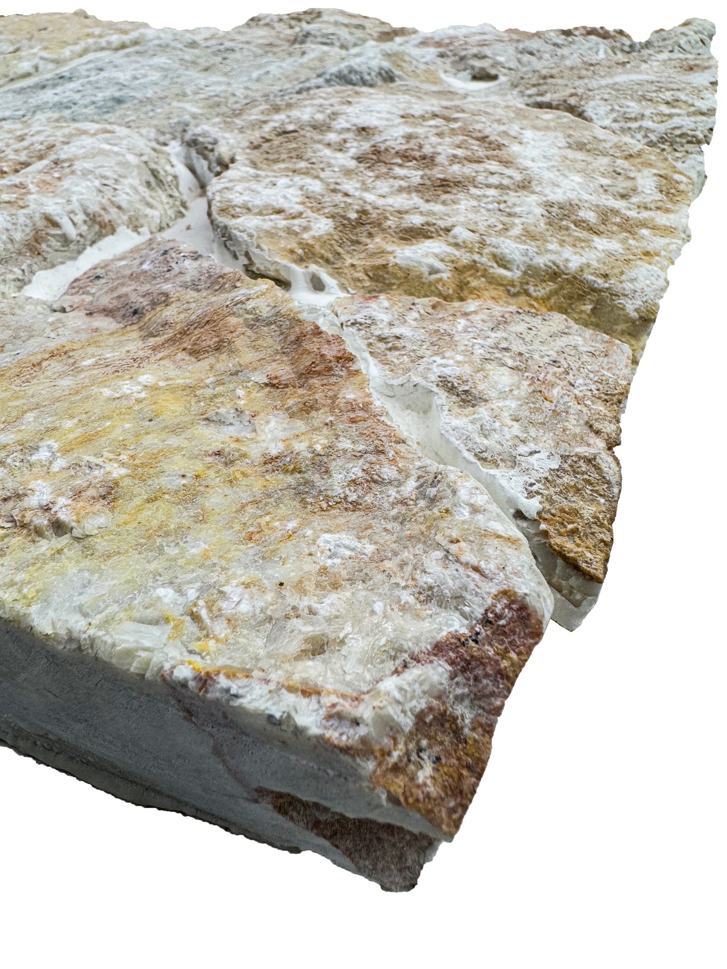 Opulent Flagstone Series french beige & ivory white & lava grey  quartz flag stone