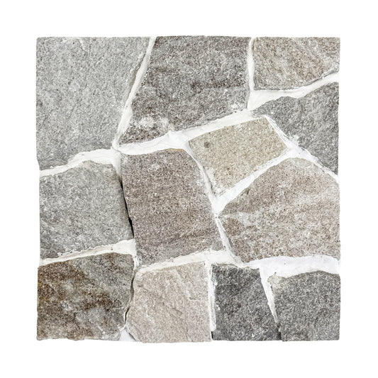 Opulent Flagstone Series pearl white & light grey loose random piece  quartz flag stone