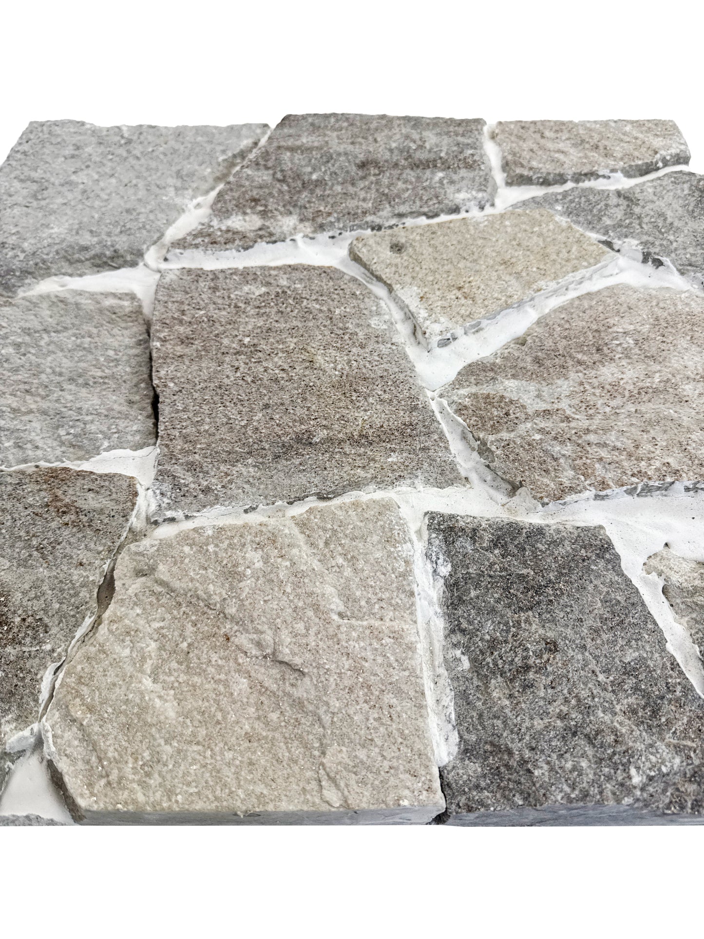 Opulent Flagstone Series pearl white & light grey loose random piece  quartz flag stone
