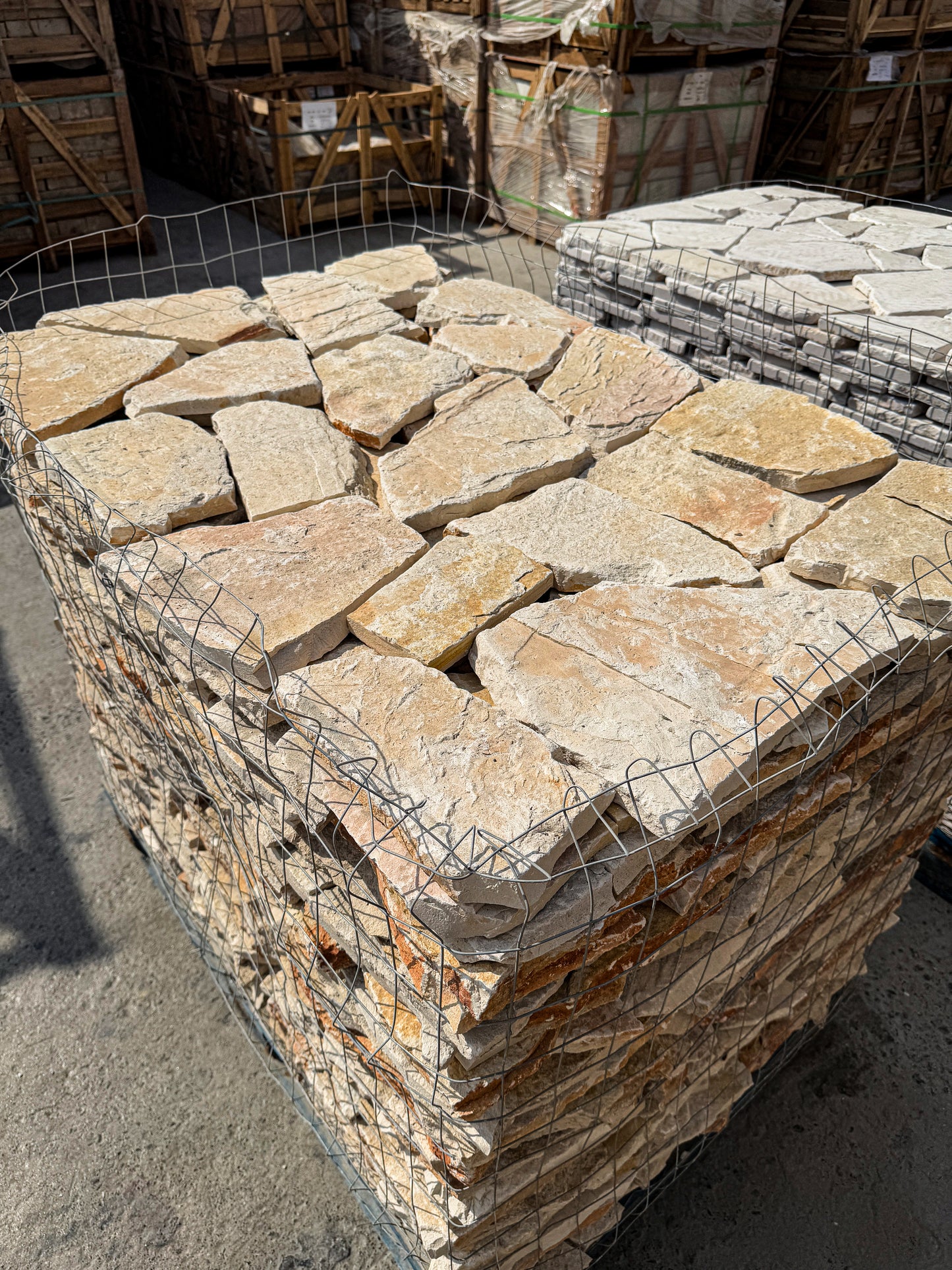 Opulent Flagstone Series Light Beige & Tan Beige Trani Lime Stone Loose Random Piece Flag stone