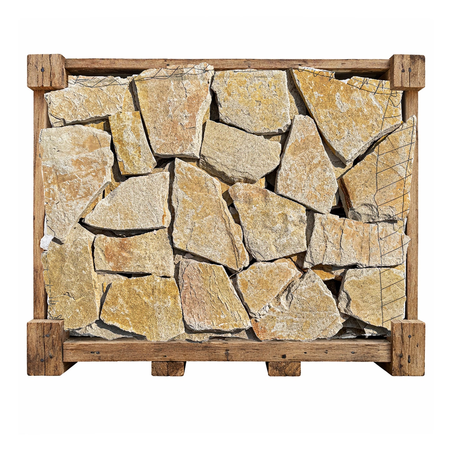 Opulent Flagstone Series Light Beige & Tan Beige Trani Lime Stone Loose Random Piece Flag stone