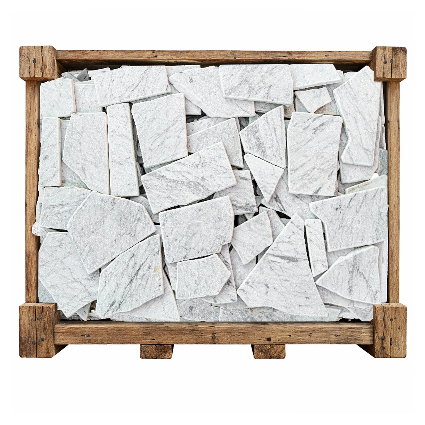 Opulent Flagstone Series Carrara White Marble Loose Random Piece Marble Flag Stone