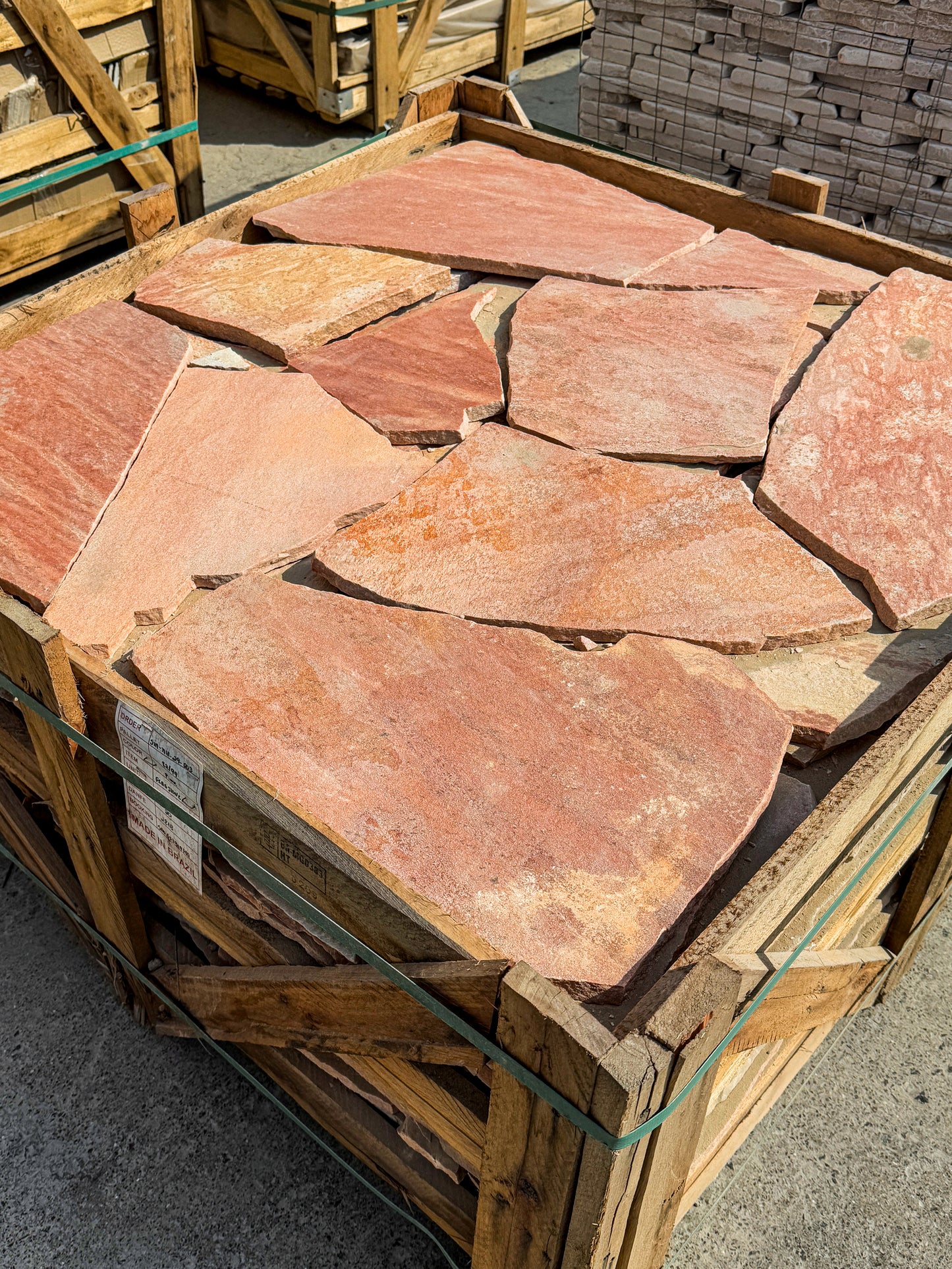 Opulent Flagstone Series Pink Loose Random Piece Quartz Flag Stone