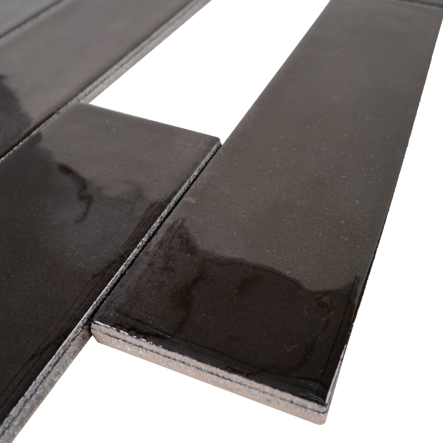 Pitch Black Glossy Porcelain Atisanal Tile