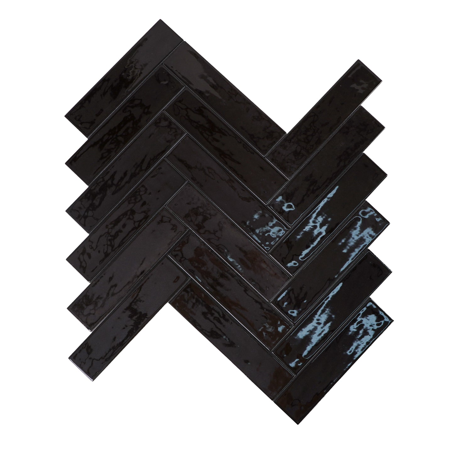 Pitch Black Glossy Porcelain Atisanal Tile