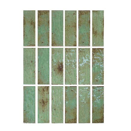 Marrakech Jewel Series Grass Green Glossy Ceramic Atisanal Tile