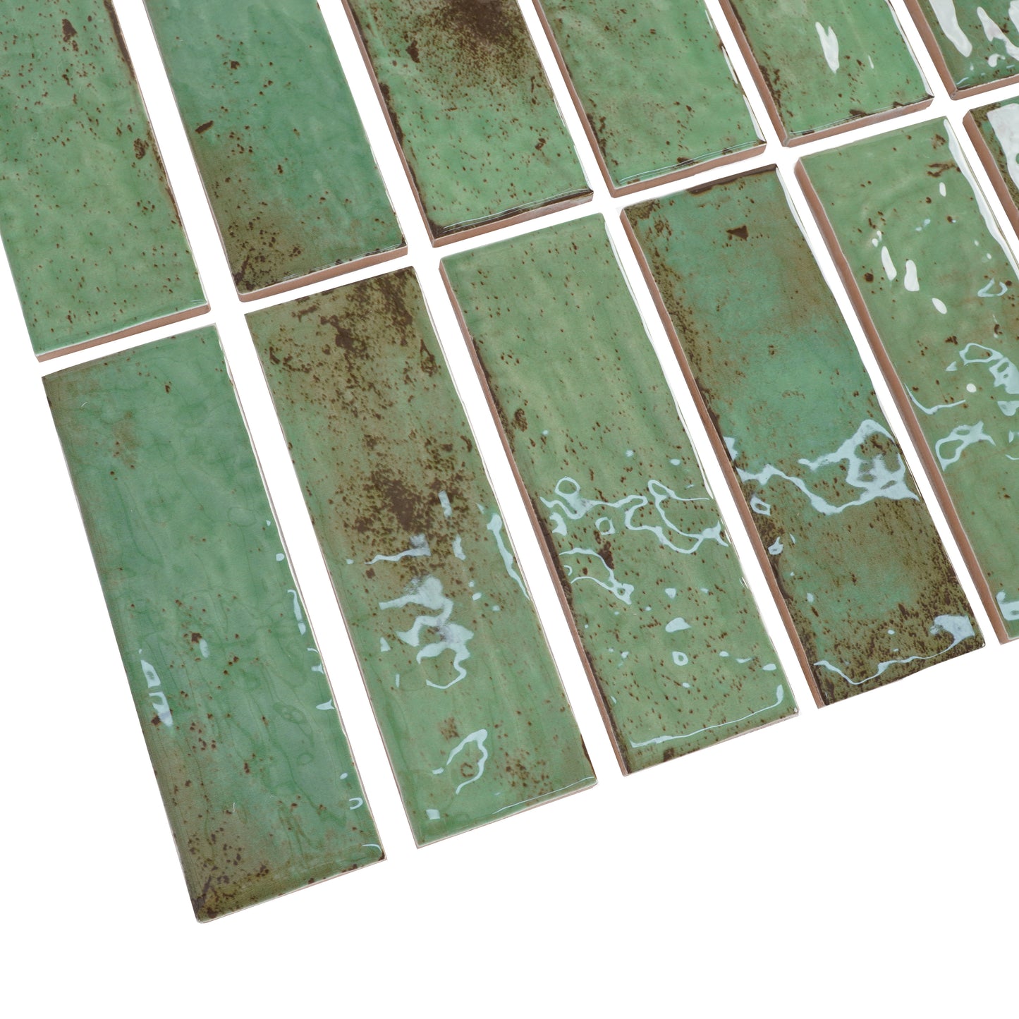 Marrakech Jewel Series Grass Green Glossy Ceramic Atisanal Tile