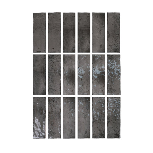 Marrakech Jewel Series Iron Grey Glossy Ceramic Atisanal Tile