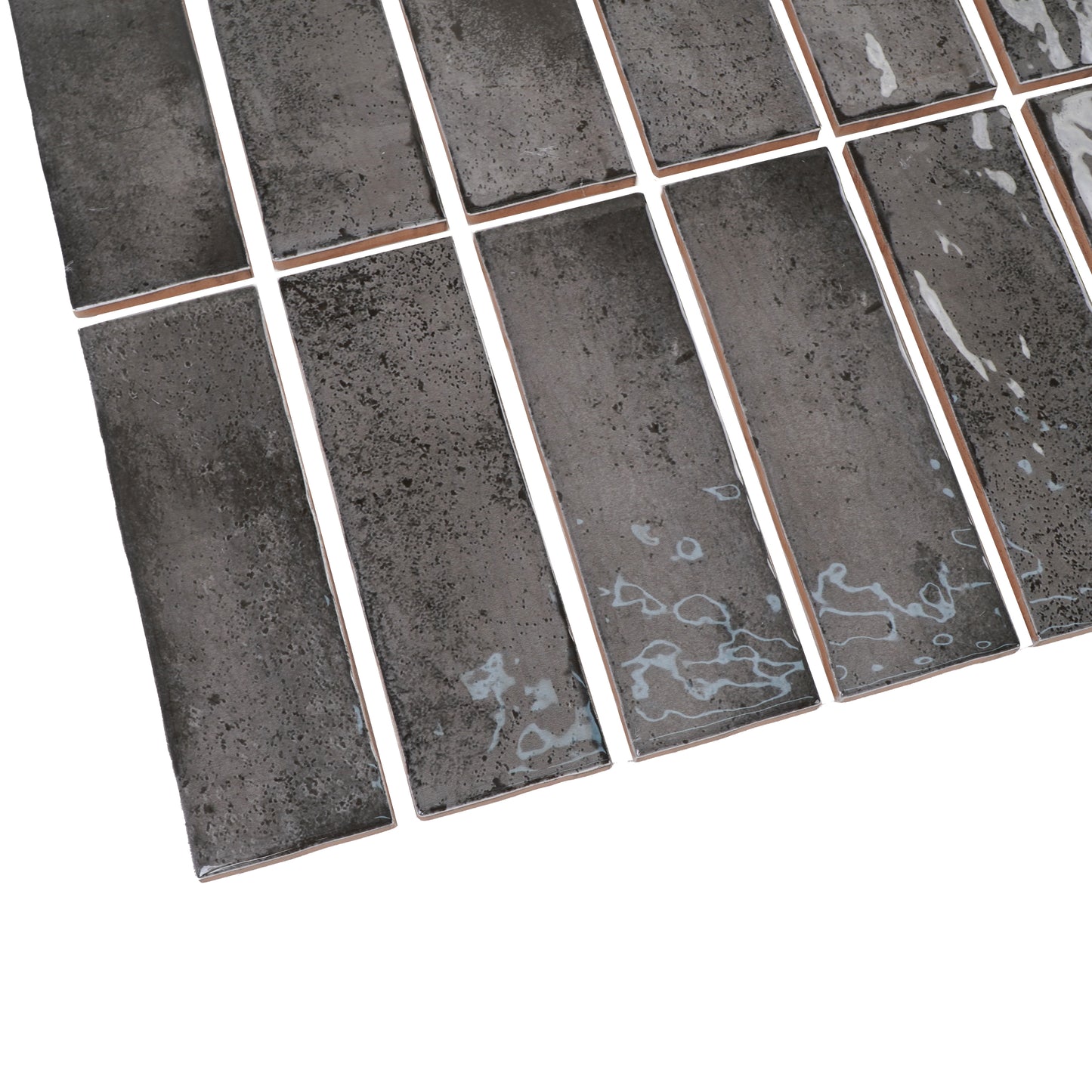 Marrakech Jewel Series Iron Grey Glossy Ceramic Atisanal Tile