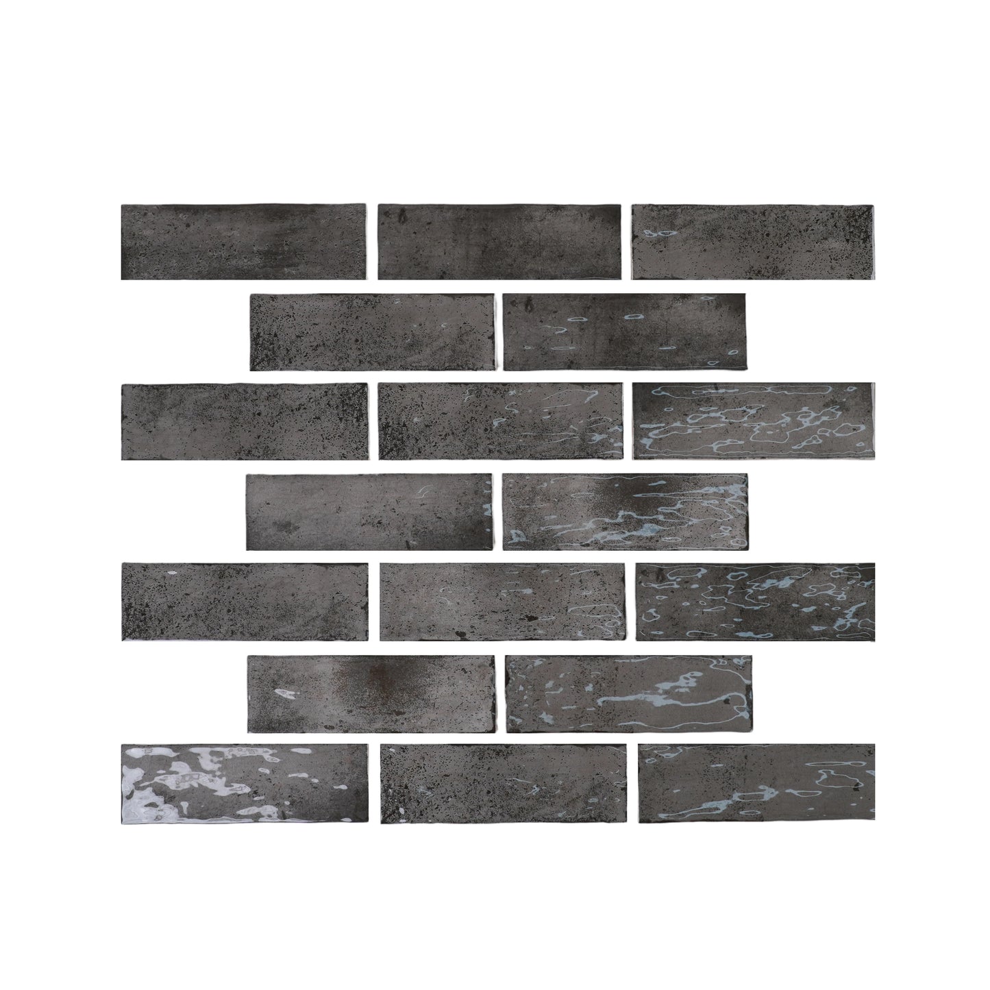 Marrakech Jewel Series Iron Grey Glossy Ceramic Atisanal Tile