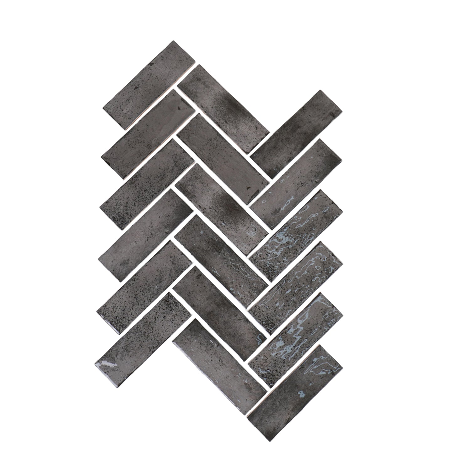 Marrakech Jewel Series Iron Grey Glossy Ceramic Atisanal Tile