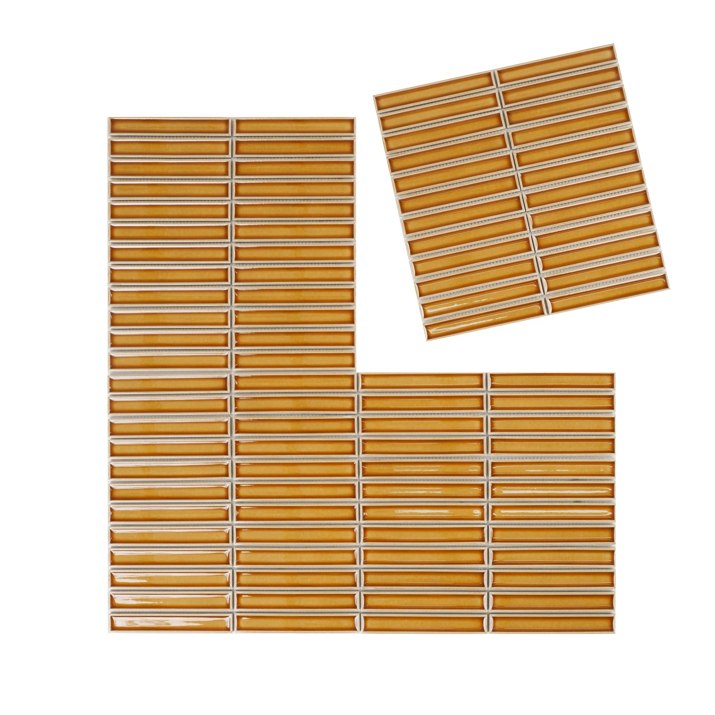 Aurora Strips Series Tan Beige Long Strip  Glazed Porcelain Mosaic