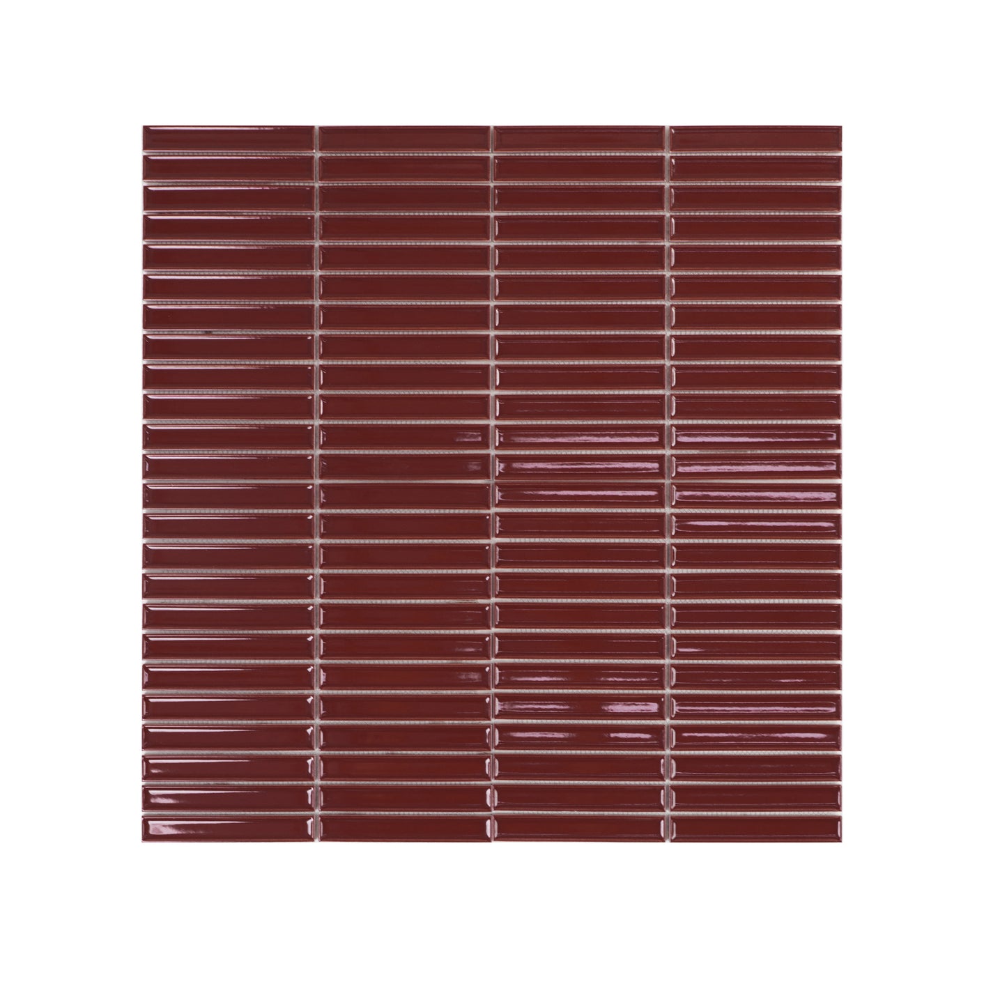 Aurora Strips Series Pecan Brown Long Strip  Glazed Porcelain Mosaic