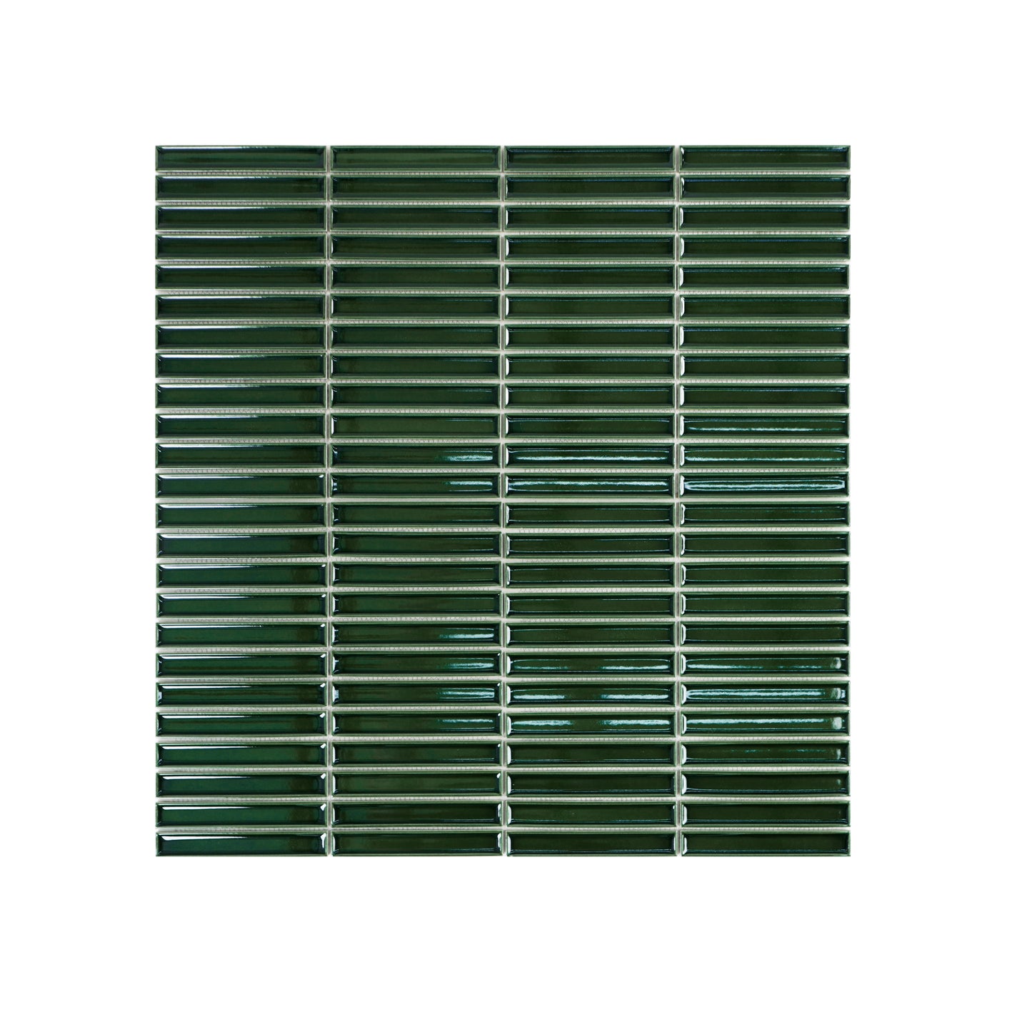 Aurora Strips Series Sacramento Green Long Strip  Glazed Porcelain Mosaic