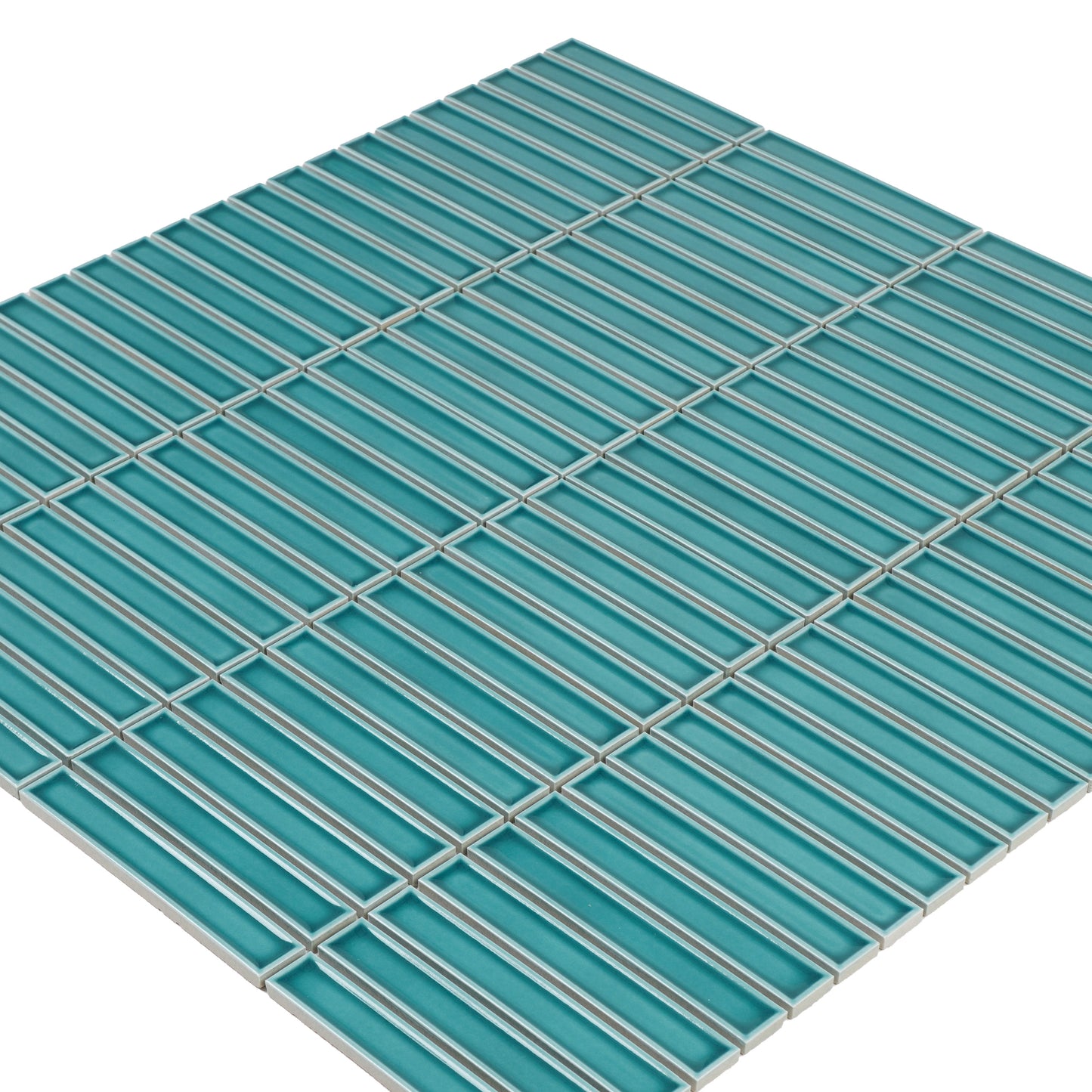 Aurora Strips Series Sapphire Blue Long Strip  Glazed Porcelain Mosaic