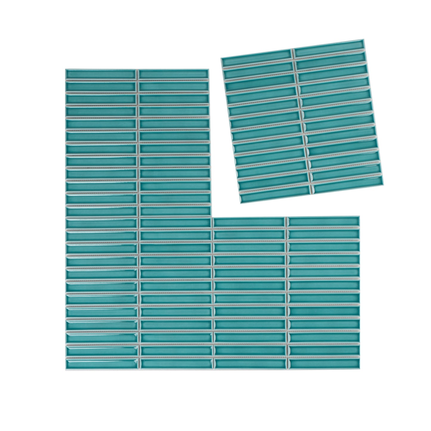 Aurora Strips Series Sapphire Blue Long Strip  Glazed Porcelain Mosaic