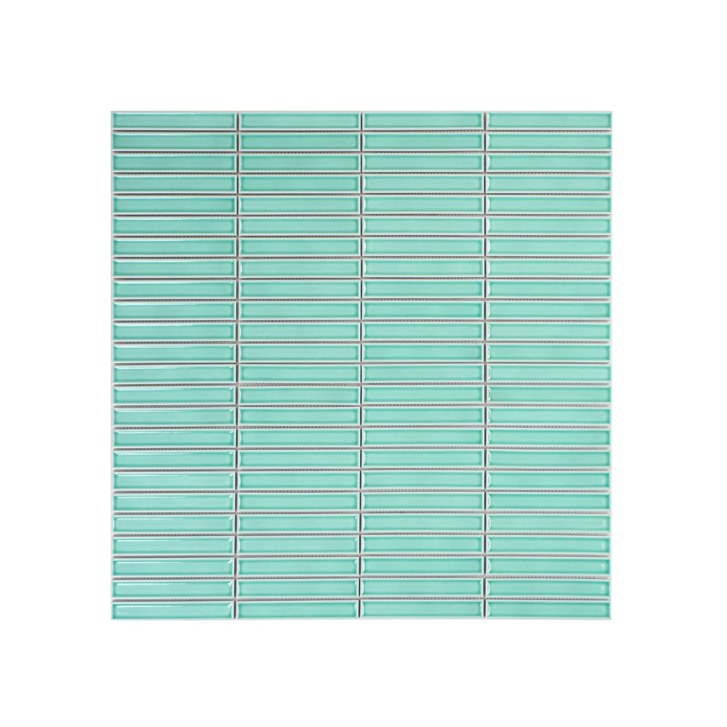 Aurora Strips Series Mint Green Long Strip Glazed Porcelain Mosaic