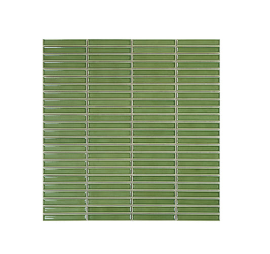 Aurora Strips Series Saga Green Long Strip  Glazed Porcelain Mosaic