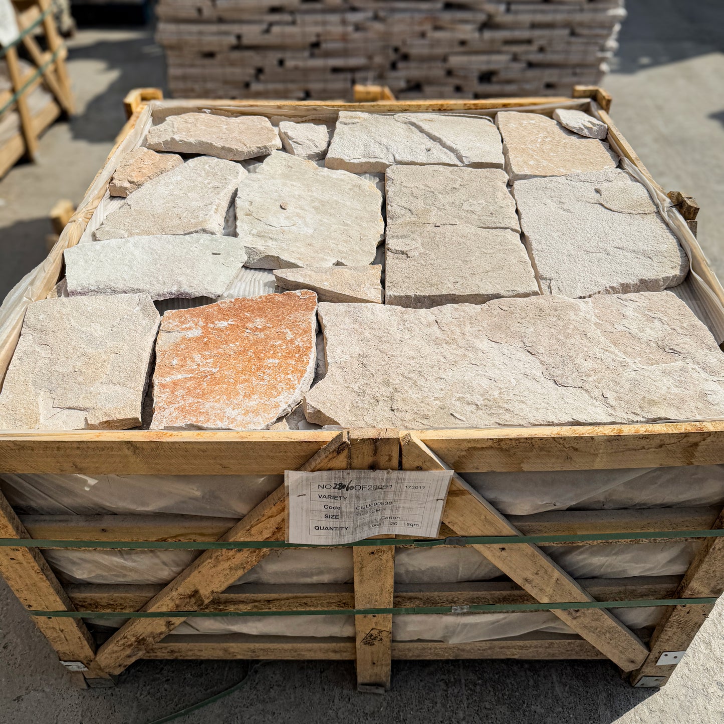 Opulent Flagstone Series White Loose Random Pieces  Sandstone Flag Stone