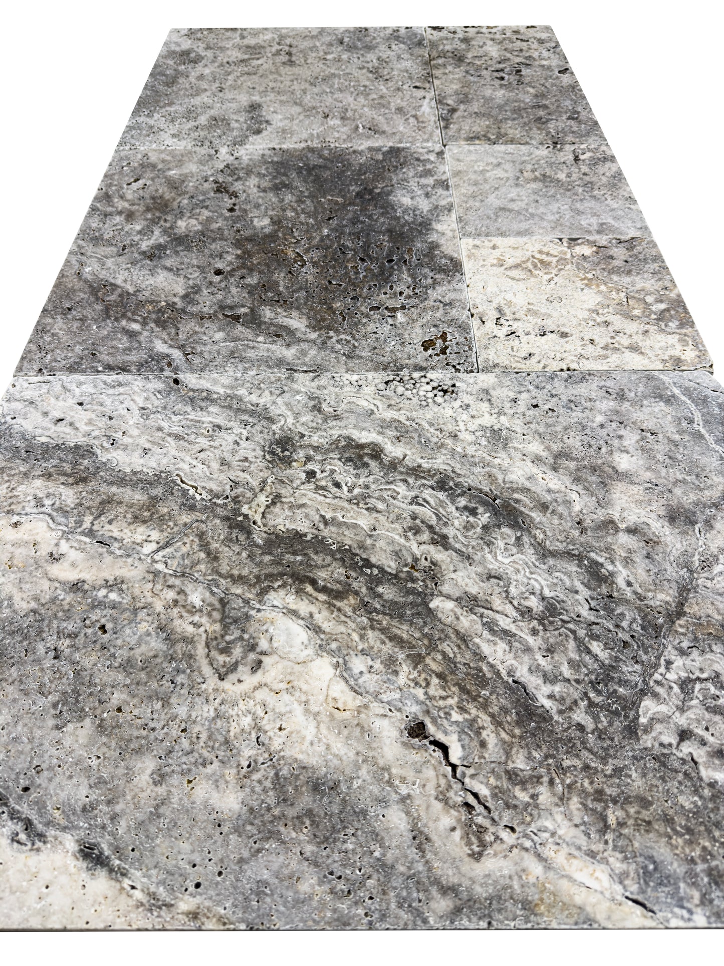 بلاط أوبولنس فرساي سيريز لافا جراي بنمط فرساي الترافرتين