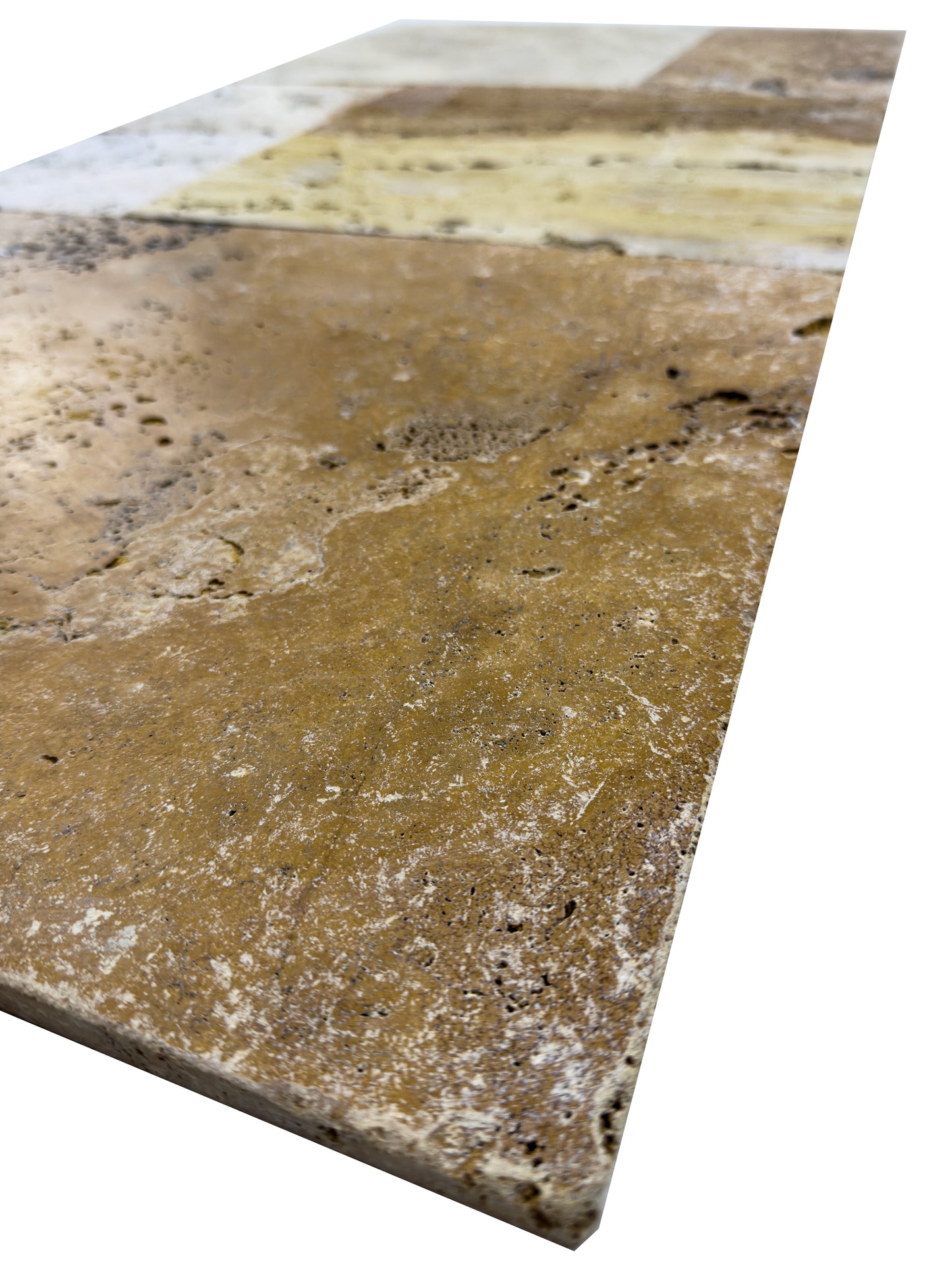 Opulence Versailles Series Golden Beige & Tan Beige Mixed Travertine Versailles Pattern Tile