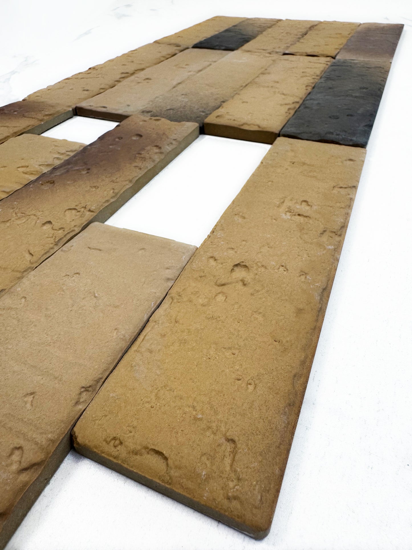Florence Grace Munsell Yellow & Peanut Brown & Wood Brown Mixed Ceramic Artificial Tile