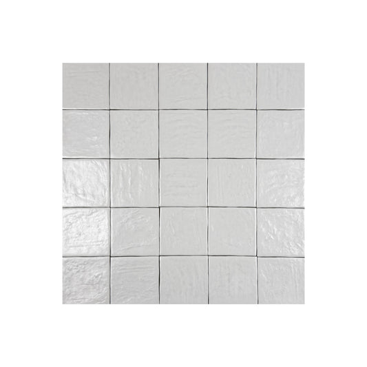 Pearl Luxe Series Pearl White Semimatte Perlescent Ceramic Artisanal Tile