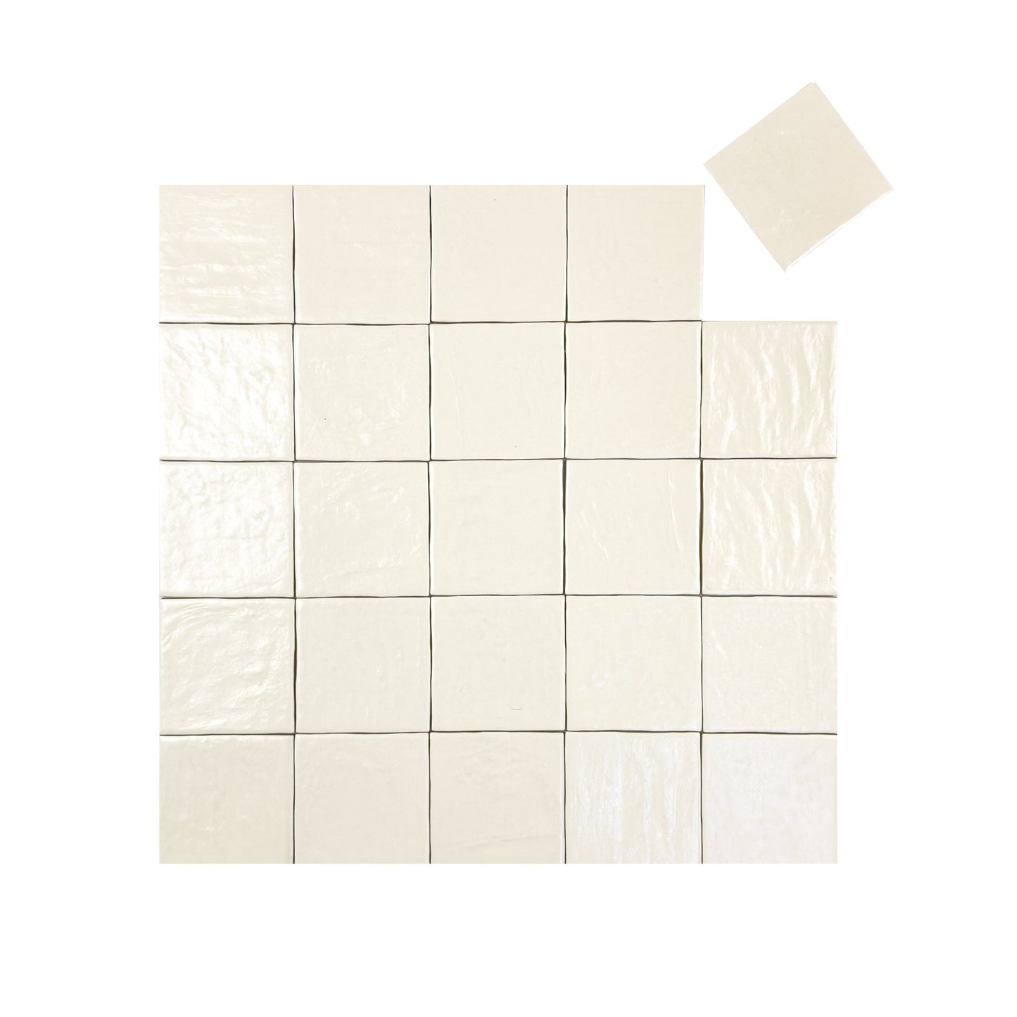 Pearl Luxe Series Light Beige Semimatte Perlescent Ceramic Artisanal Tile