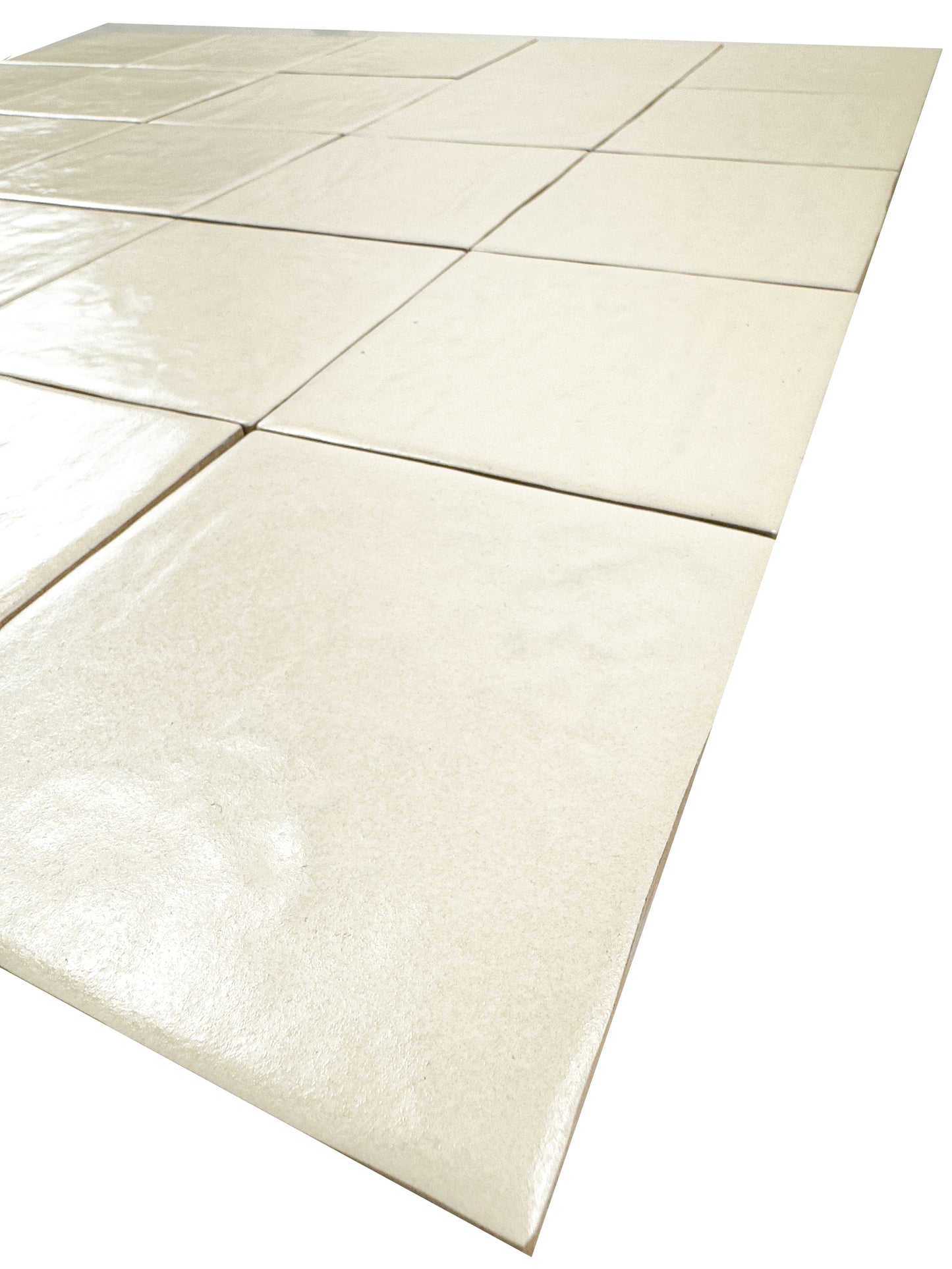 Pearl Luxe Series Light Beige Semimatte Perlescent Ceramic Artisanal Tile