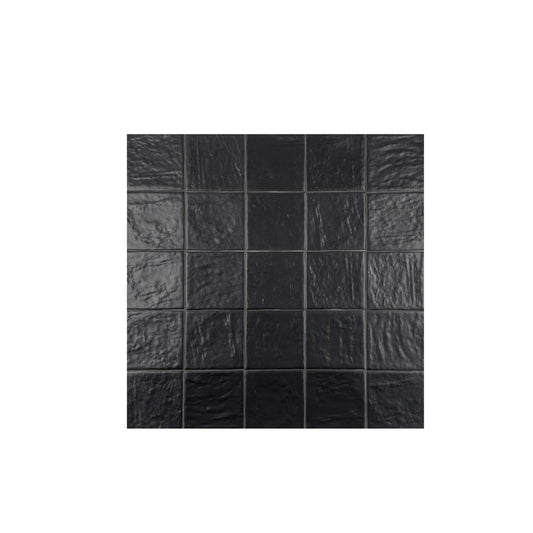 Pearl Luxe Series Ink Black Semimatte Perlescent Ceramic Artisanal Tile
