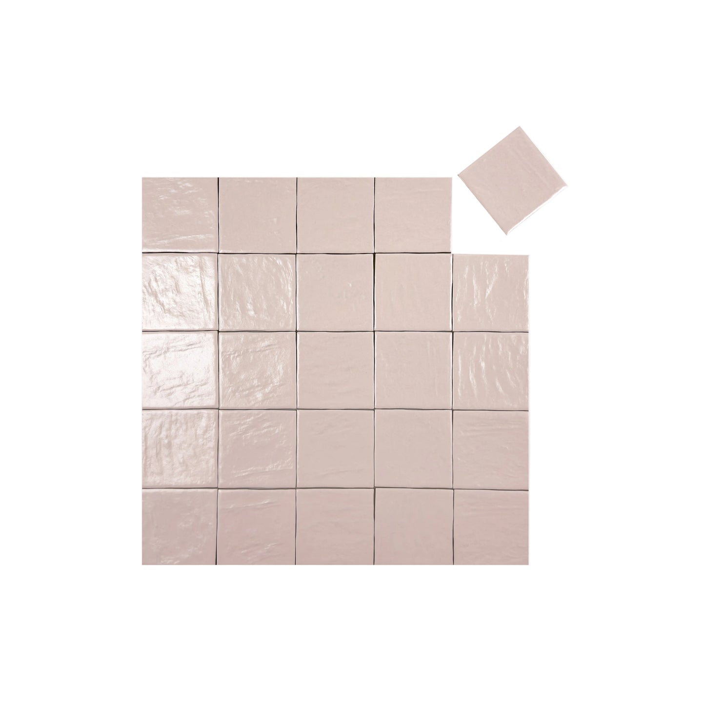 Beige ceramic tiles with a textured finish on a white background