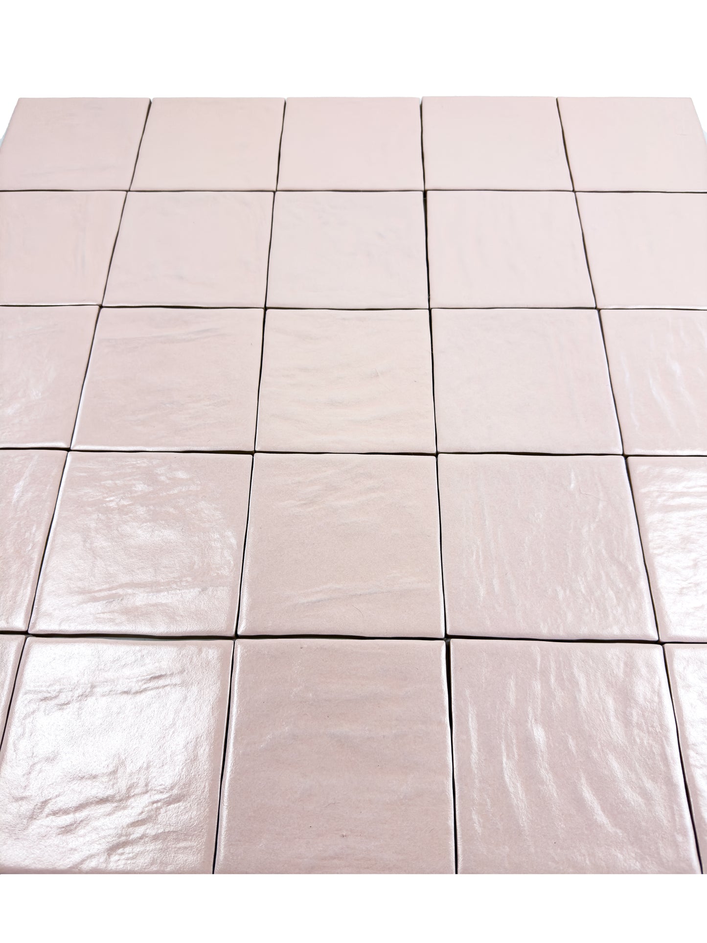 Pearl Luxe Series Baby Pink Semimatte Perlescent Ceramic Artisanal Tile