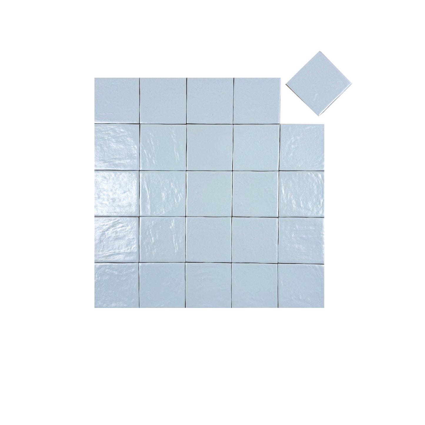 Pearl Luxe Series Sky Blue Semimatte Perlescent Ceramic Artisanal Tile