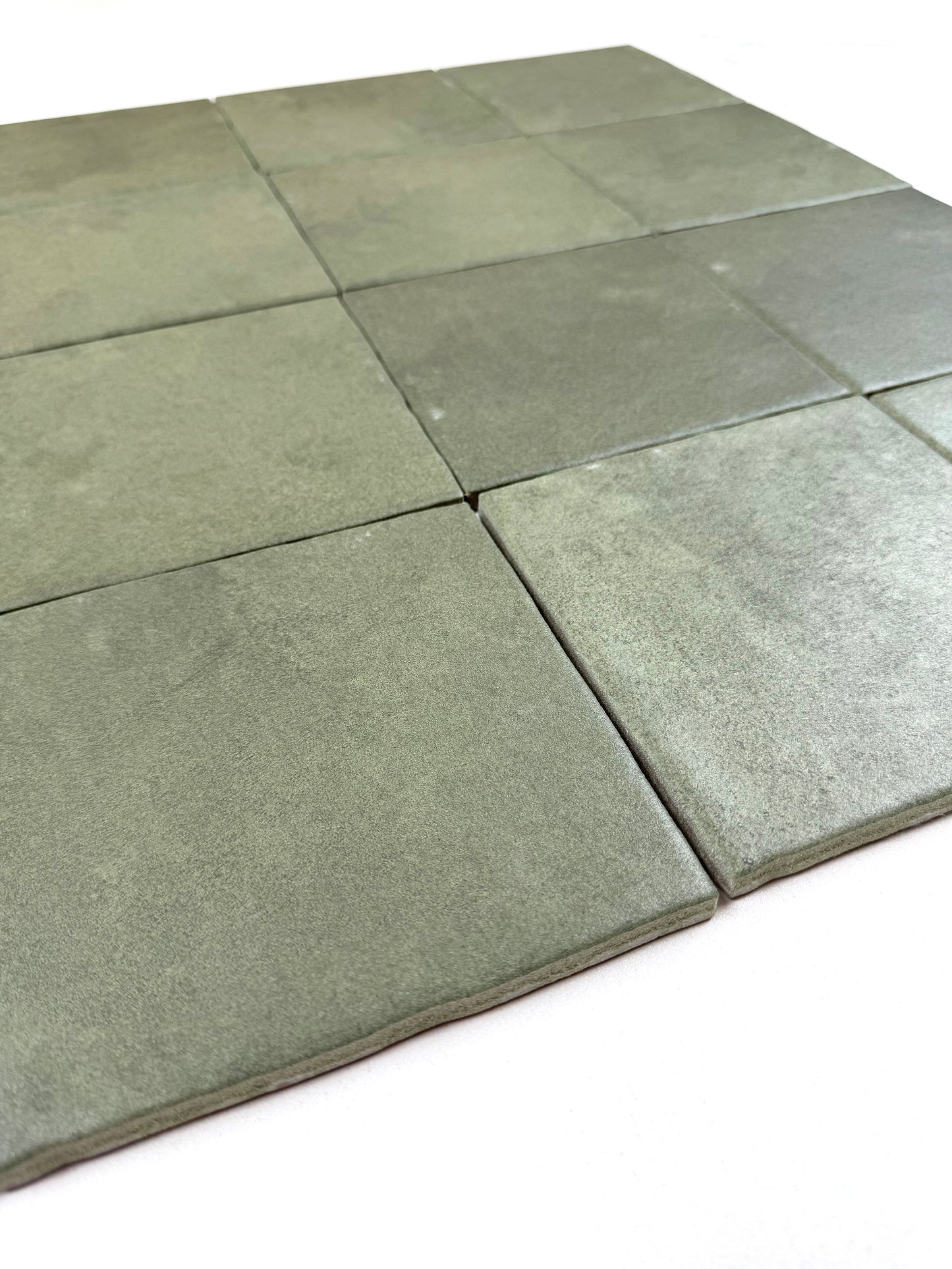 Artisan Essence Earthy Green Matte Porcelain Artisanal Tile