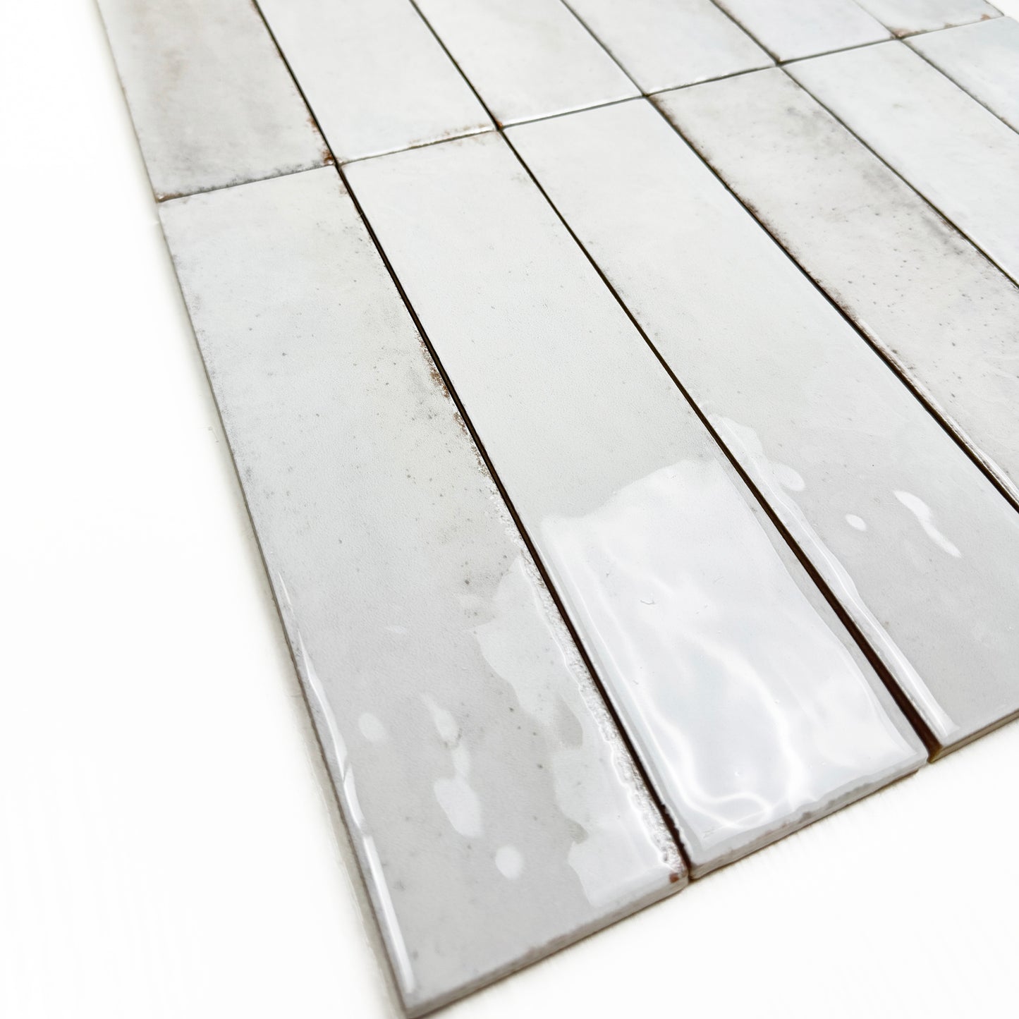 Himalayan Serenity Series Snow White Glossy Porcelain Artisanal Tile